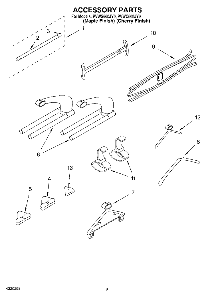 ACCESSORY, OPTIONAL Diagram and Parts List for PVWC600JY0  Whirlpool Cabinet