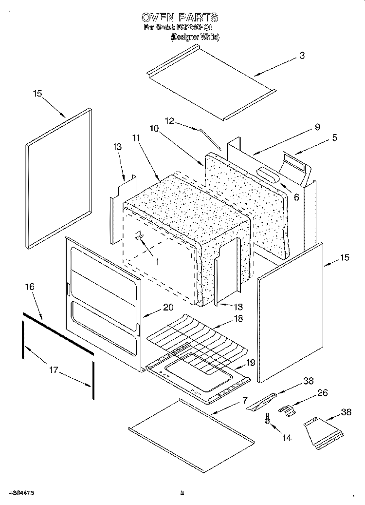OVEN Diagram and Parts List for FGP240HQ0  Roper Range