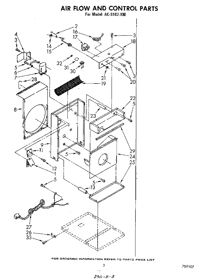 SECTION Diagram and Parts List for ACS102XM  Whirlpool Air Conditioner