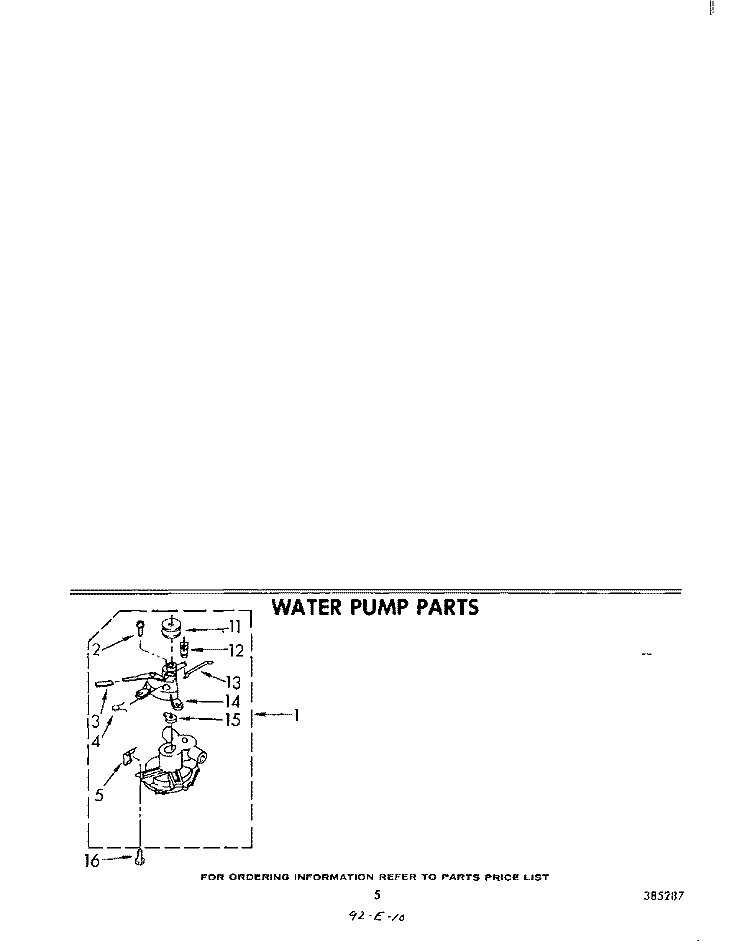 WATER PUMP Diagram and Parts List for CA2500XMW0  Whirlpool Washer