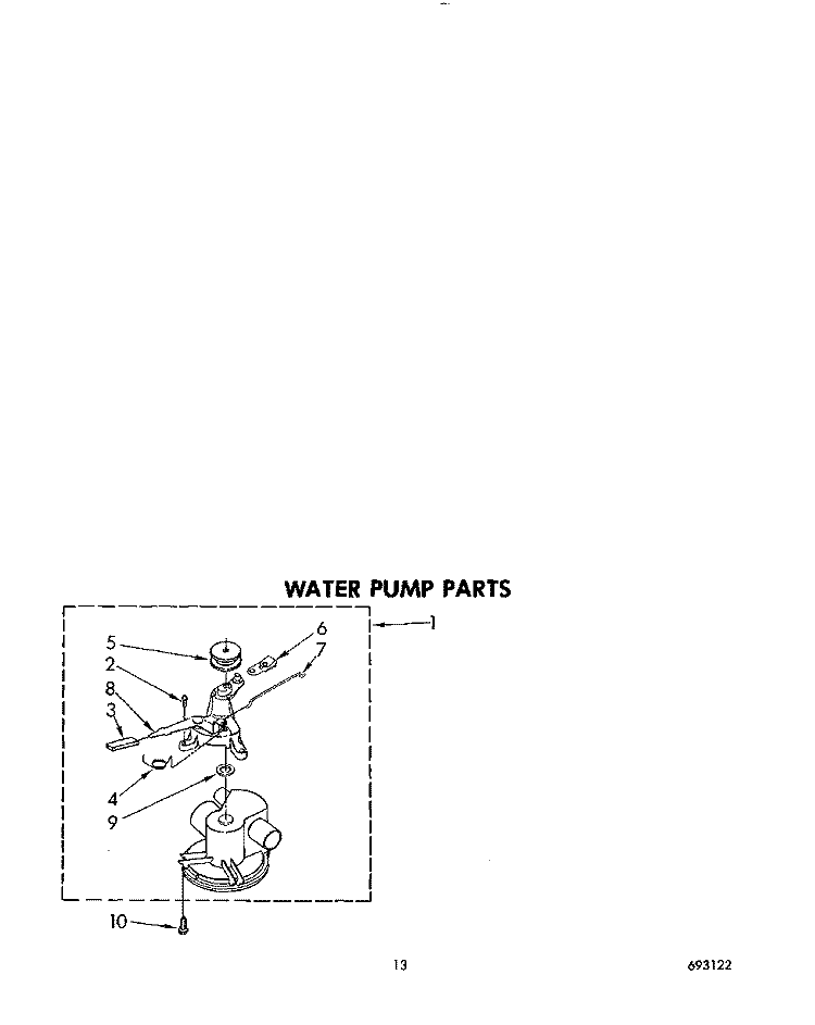 WATER PUMP Diagram and Parts List for LT5005XMW0  Whirlpool Washer Dryer Combo