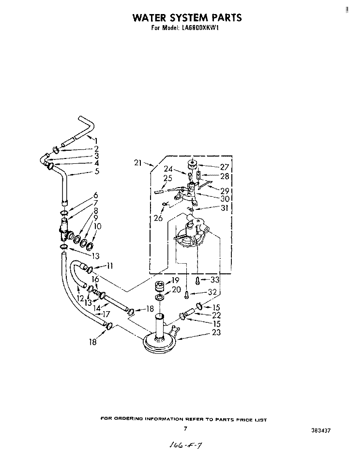 WATER SYSTEM Diagram and Parts List for LA6800XKW1  Whirlpool Washer