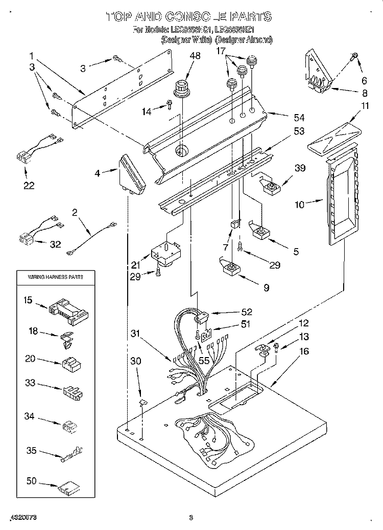 SECTION Diagram and Parts List for LEQ8858HQ1  Whirlpool Dryer