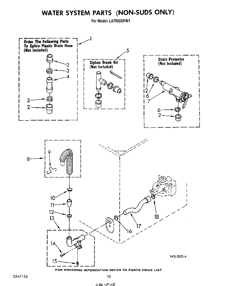 WATER SYSTEM Diagram and Parts List for LA7900XPW1  Whirlpool Washer