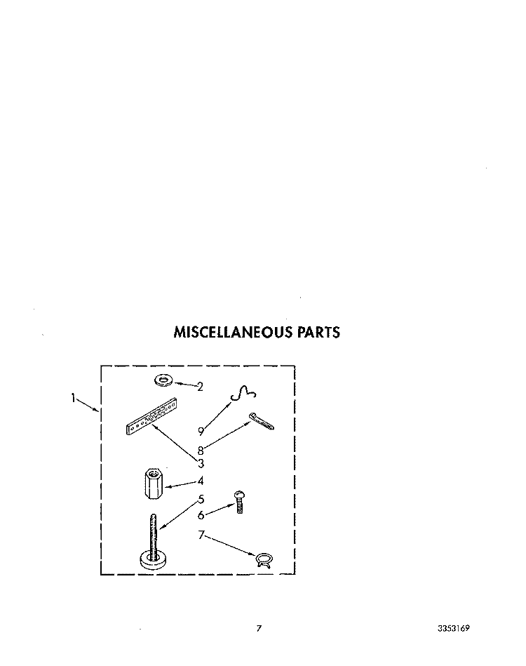 MISCELLANEOUS Diagram and Parts List for LA9480XWG0  Whirlpool Washer