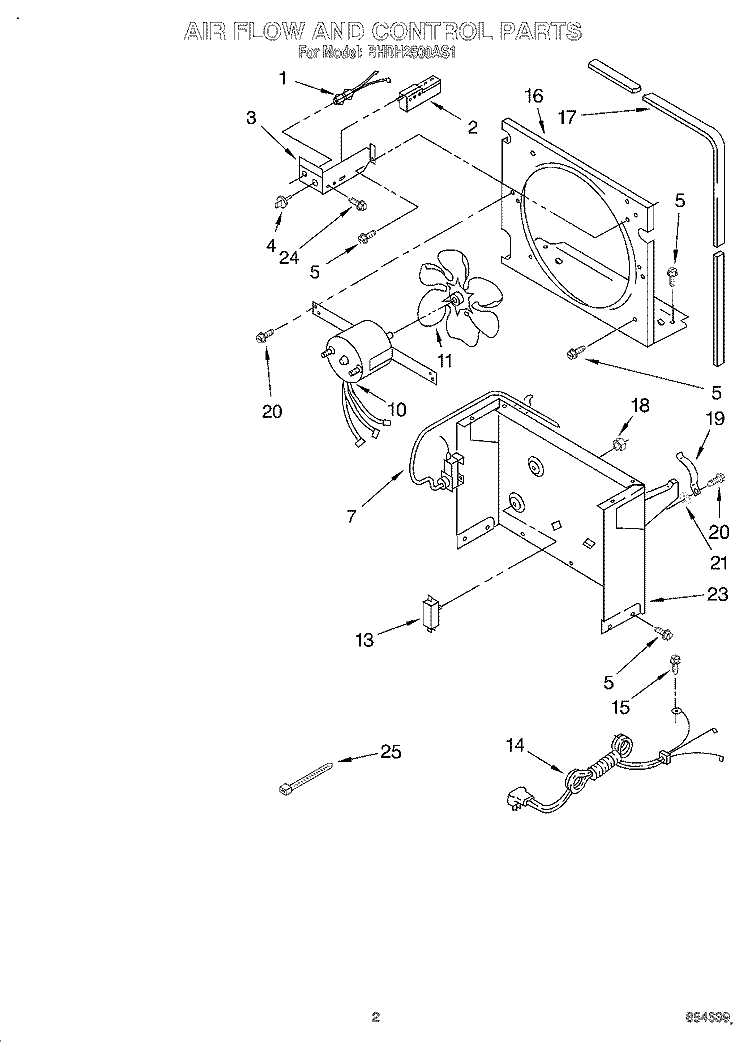 SECTION Diagram and Parts List for BHDH2500AS1  Whirlpool Dehumidifier