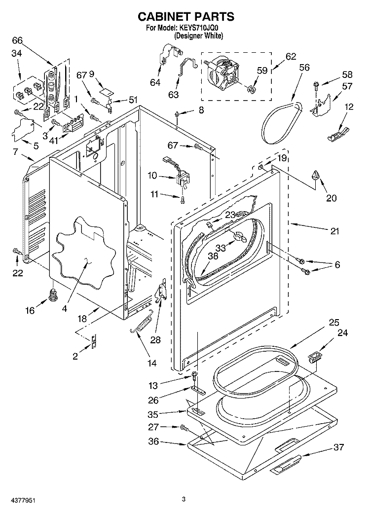 SECTION Diagram and Parts List for KEYS710JQ0  KitchenAid Dryer