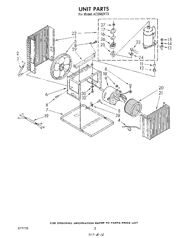 SECTION Diagram and Parts List for ACS602XT0  Whirlpool Air Conditioner