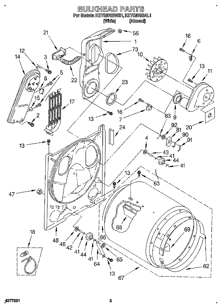 SECTION Diagram and Parts List for KEYE670BAL1  KitchenAid Dryer