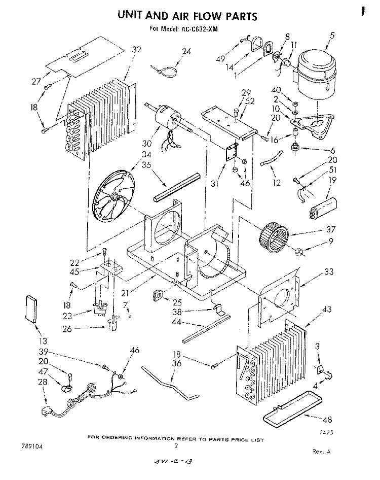 SECTION Diagram and Parts List for ACC632XM  Whirlpool Air Conditioner