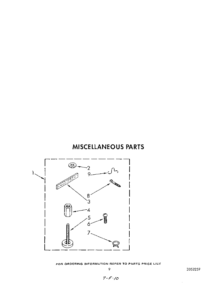 MISCELLANEOUS Diagram and Parts List for KAWE760WAL0  KitchenAid Washer