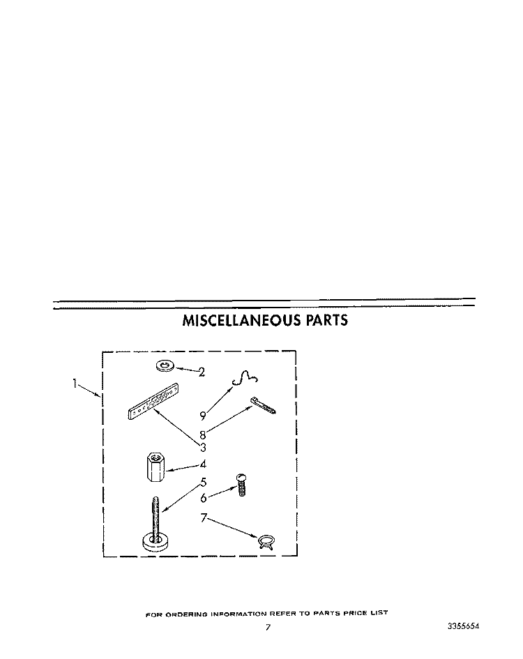 MISCELLANEOUS Diagram and Parts List for LA9300XTG1  Whirlpool Washer