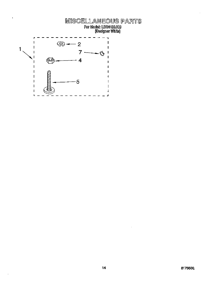 MISCELLANEOUS, OPTIONAL Diagram and Parts List for LBR4132JQ0  Whirlpool Washer