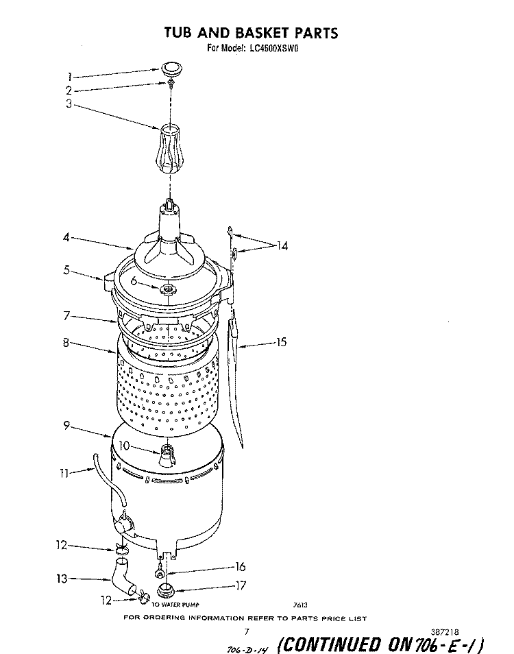 TUB AND BASKET Diagram and Parts List for LC4500XSW0  Whirlpool Washer