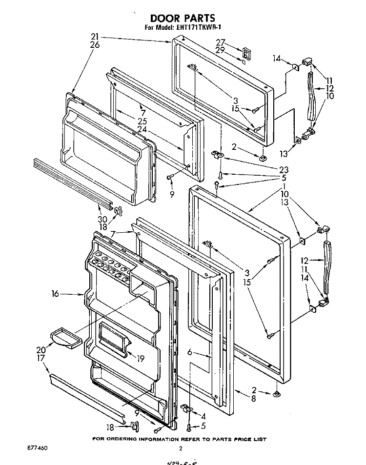 DOOR, LIT/OPTIONAL Diagram and Parts List for EHT171TKWR1  Whirlpool Refrigerator
