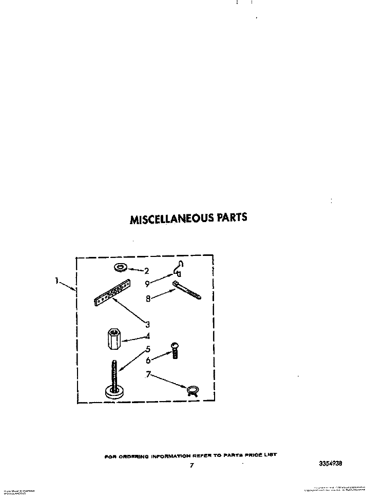 MISCELLANEOUS Diagram and Parts List for AL3132WL0  Whirlpool Washer