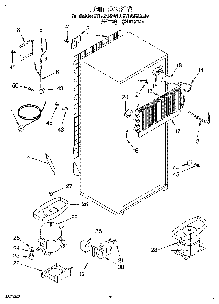 UNIT, LIT/OPTIONAL Diagram and Parts List for RT18DKXBL10  Roper Refrigerator