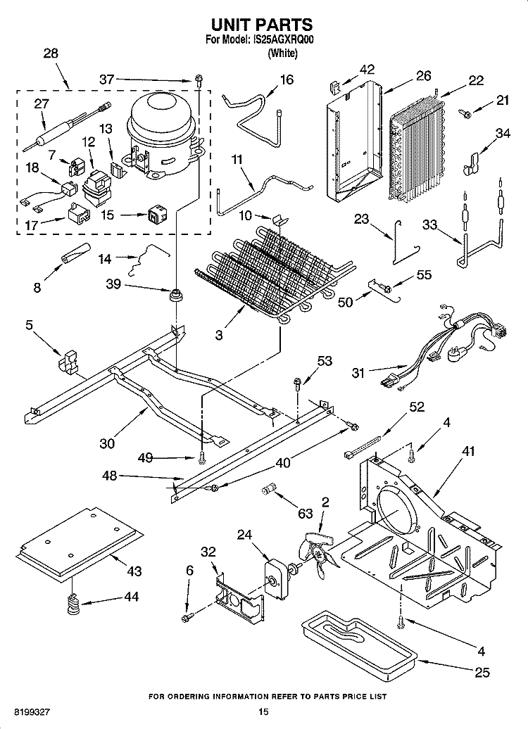 UNIT PARTS Diagram and Parts List for IS25AGXRQ00  Inglis Refrigerator