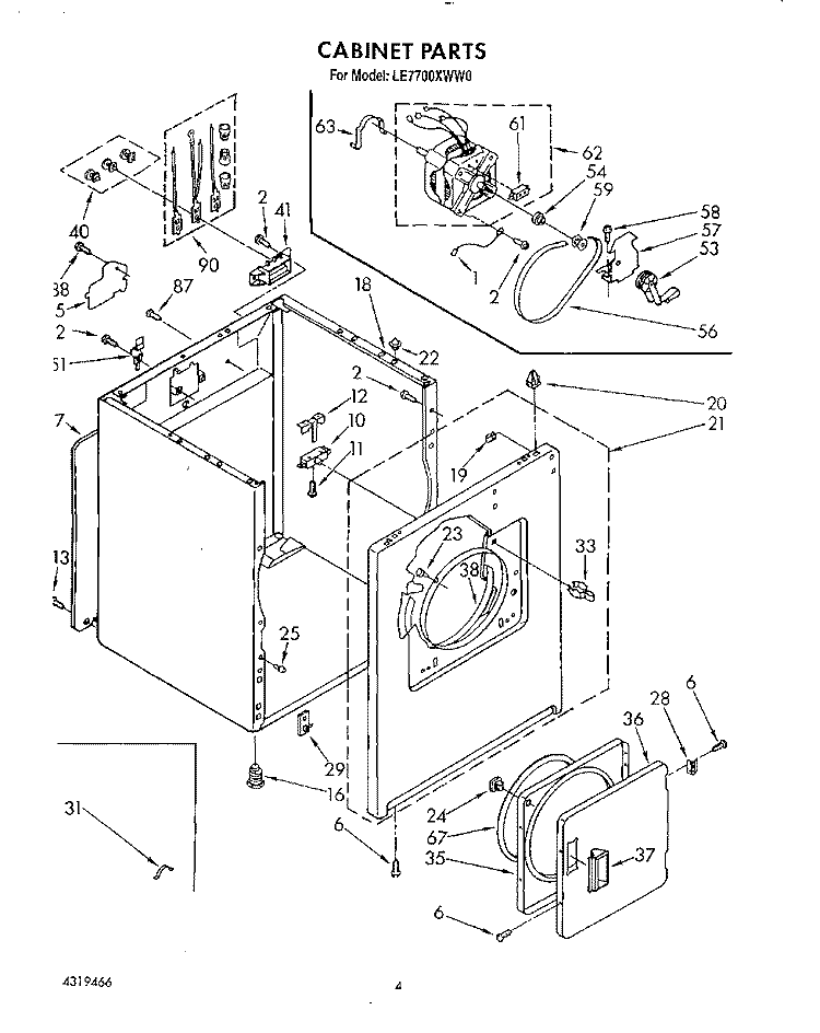 SECTION Diagram and Parts List for LE7700XWN0  Whirlpool Dryer