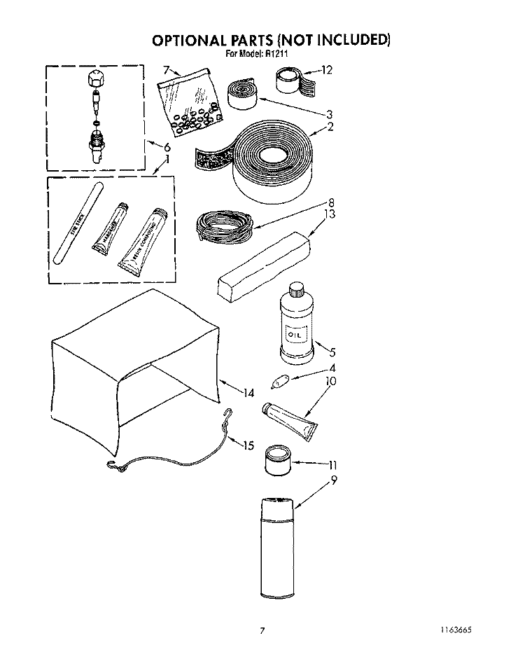 OPTIONAL Diagram and Parts List for R1211  Whirlpool Air Conditioner