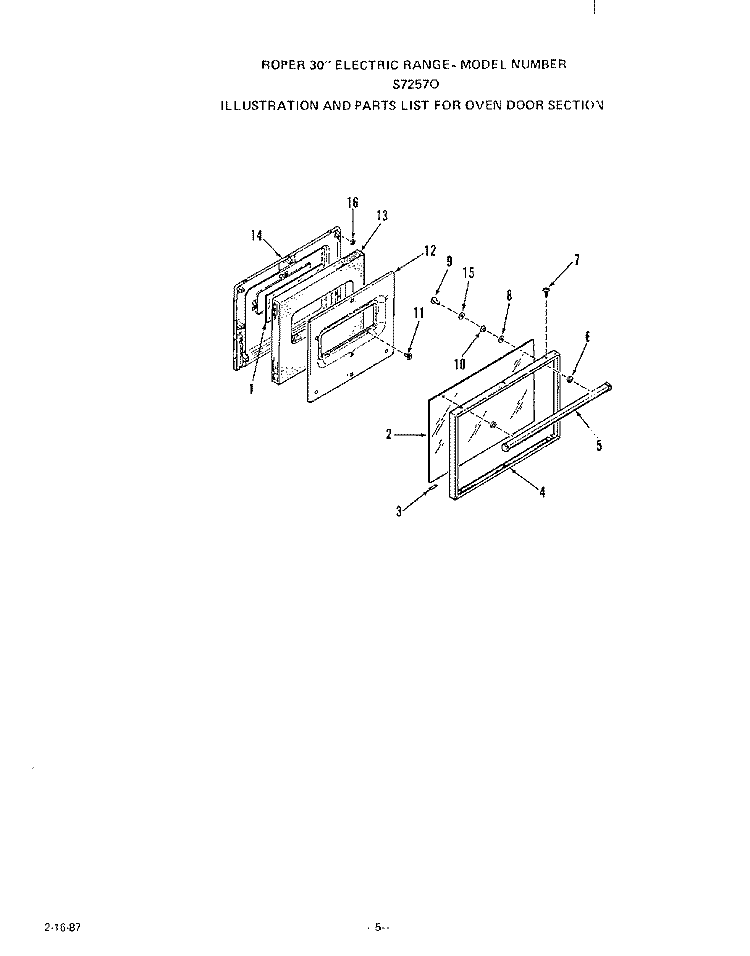 WIRE HARNESS , BACKSPLASH , GRIDD Diagram and Parts List for S7257X0  Roper Range