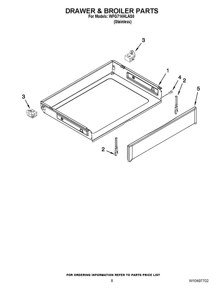 DRAWER & BROILER PARTS Diagram and Parts List for WFG714HLAS0  Whirlpool Range