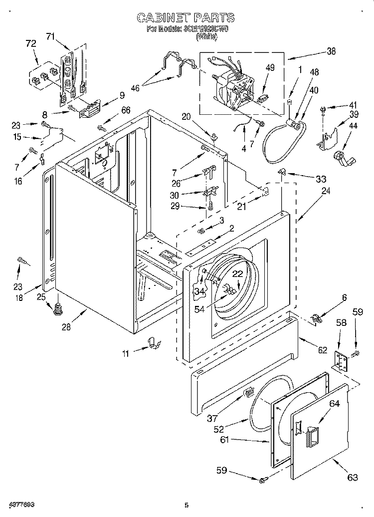 SECTION Diagram and Parts List for 3CEP2920DW0  Whirlpool Dryer
