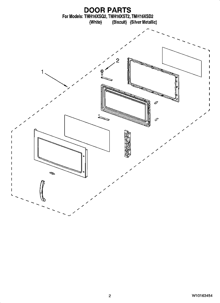 DOOR PARTS Diagram and Parts List for TMH16XSQ2  Estate Microwave
