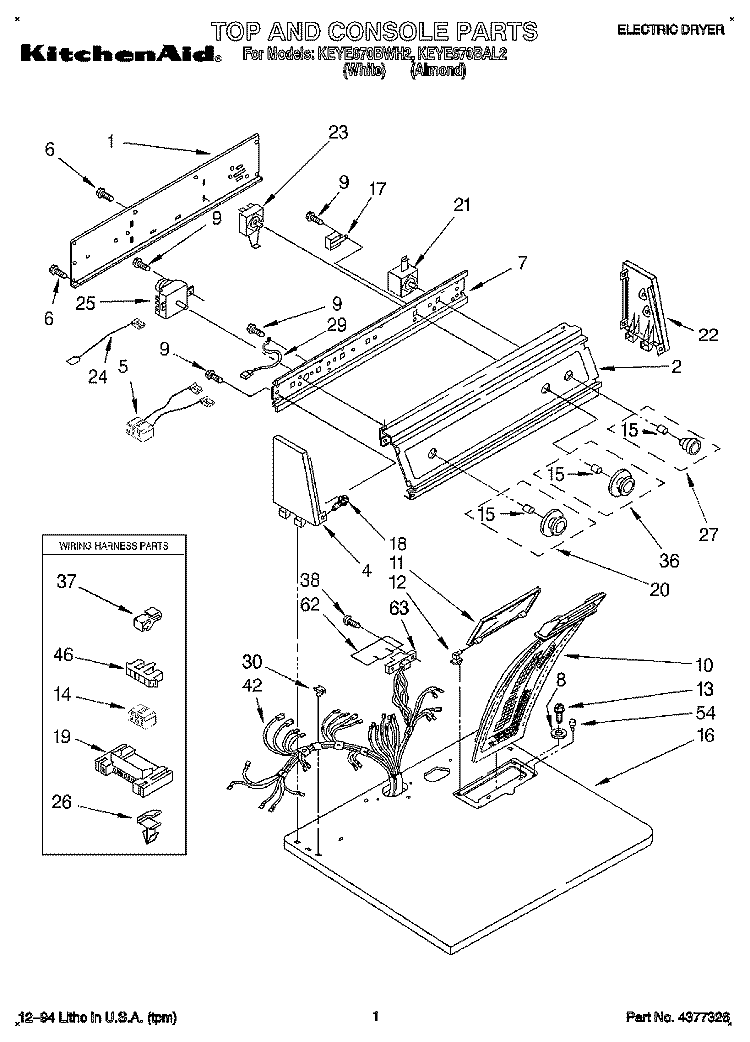 SECTION Diagram and Parts List for KEYE670BAL2  KitchenAid Dryer