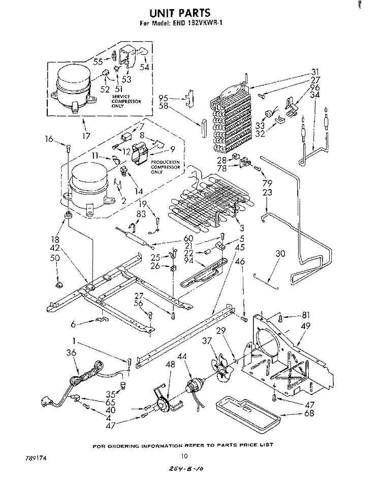 UNIT , LIT/OPTIONAL Diagram and Parts List for EHD192VKWR1  Whirlpool Refrigerator