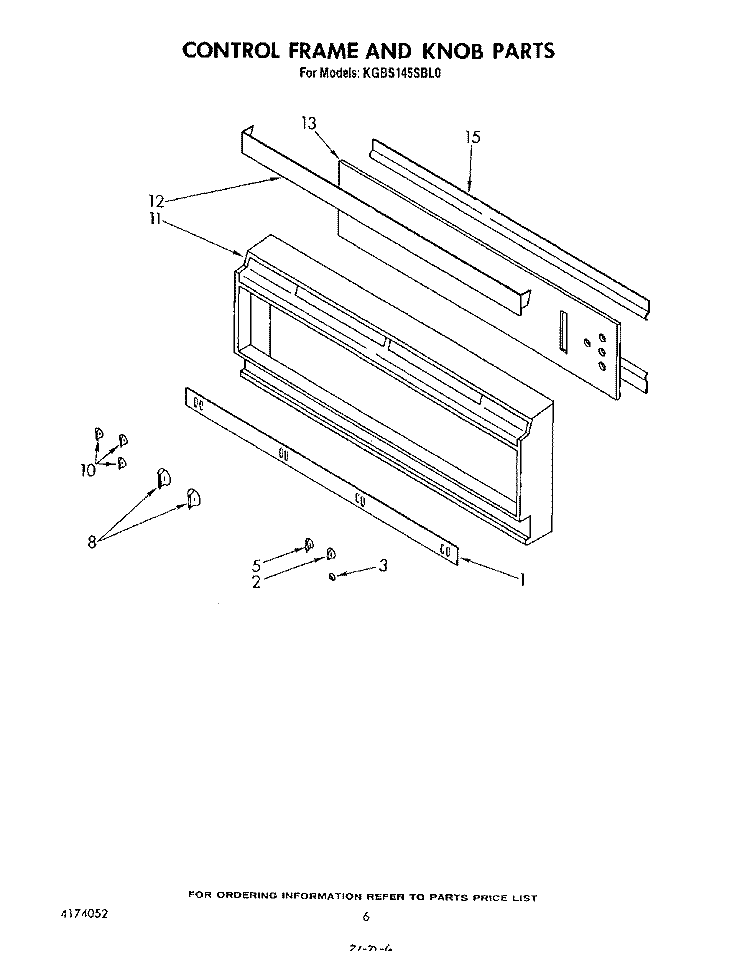 CONTROL FRAME AND KNOB Diagram and Parts List for KGBS145SBL0  KitchenAid Wall Oven