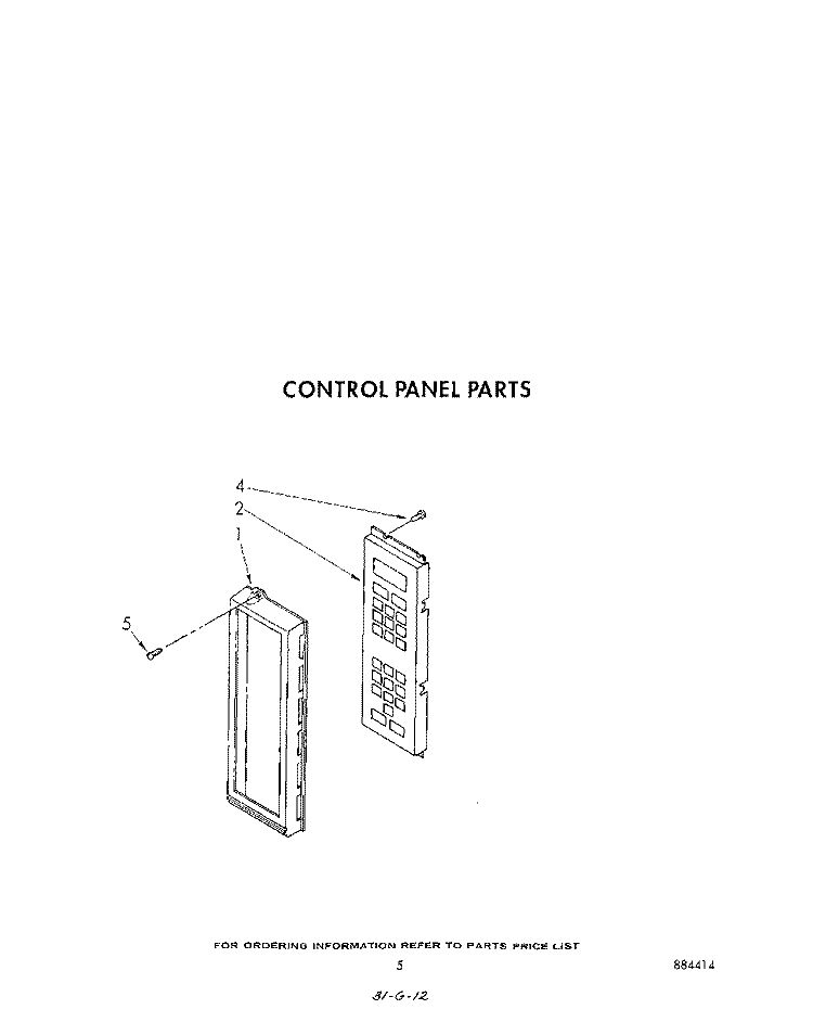 CONTROL PANEL Diagram and Parts List for KCMS132SBL2  KitchenAid Microwave