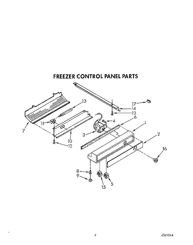 FREEZER CONTROL PANEL Diagram and Parts List for KSSS36DWW01  KitchenAid Refrigerator