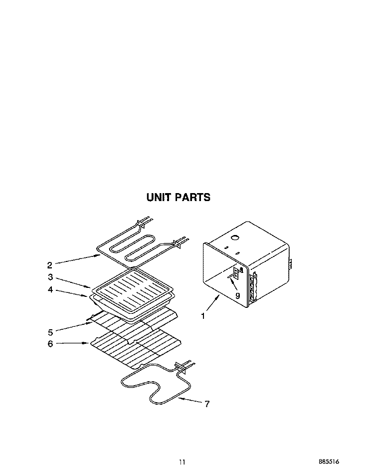 UNIT Diagram and Parts List for RB770PXYQ2  Whirlpool Wall Oven