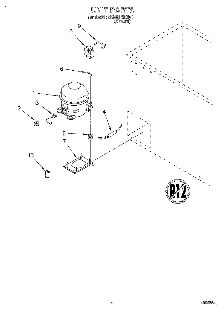 SECTION Diagram and Parts List for EH220FXEN01  Whirlpool Freezer