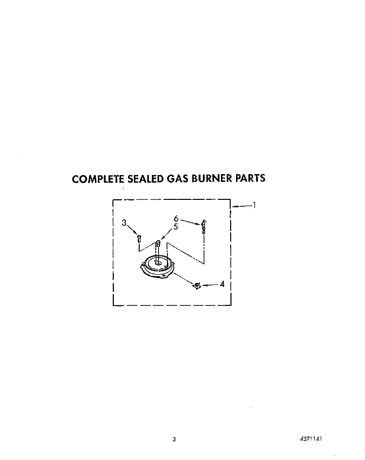 COMPLETE SEALED GAS BURNER Diagram and Parts List for SC8630EWW1  Whirlpool Cooktop