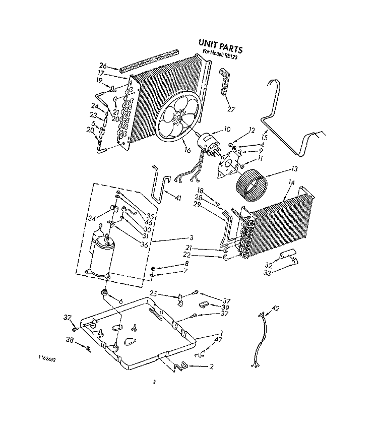 UNIT, LIT/OPTIONAL Diagram and Parts List for BFRE123  Whirlpool Air Conditioner