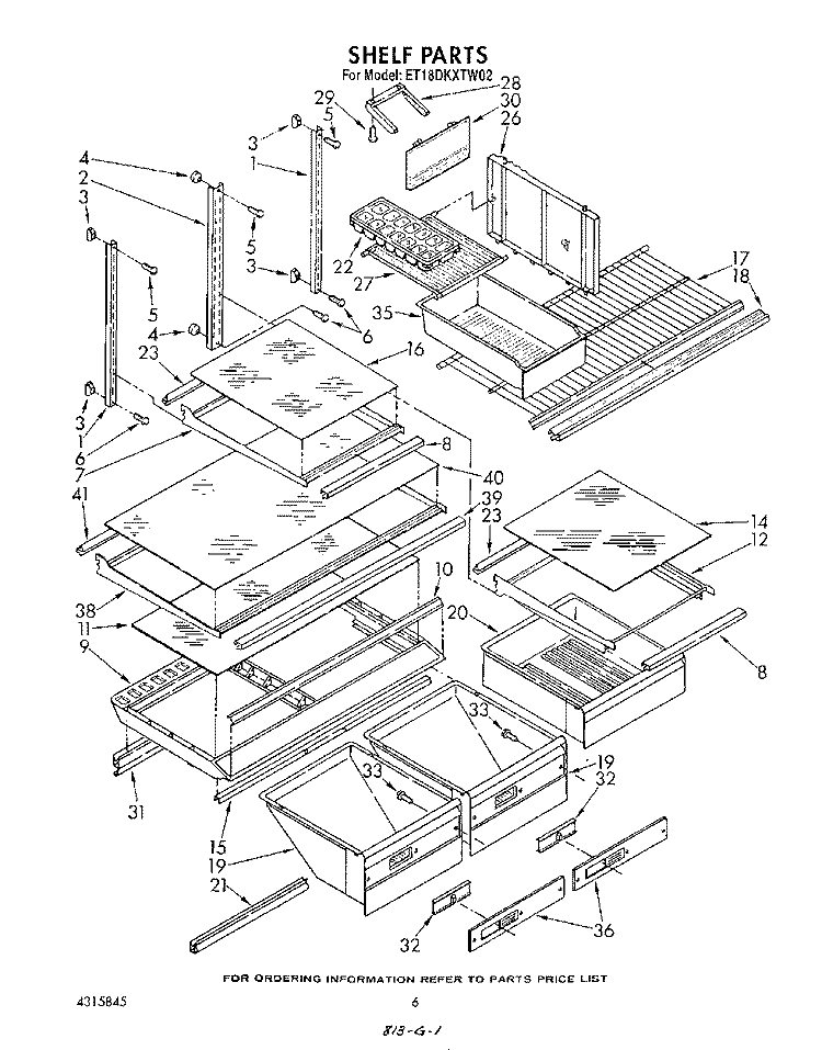 SHELF , LIT/OPTIONAL Diagram and Parts List for ET18DKXTF02  Whirlpool Refrigerator