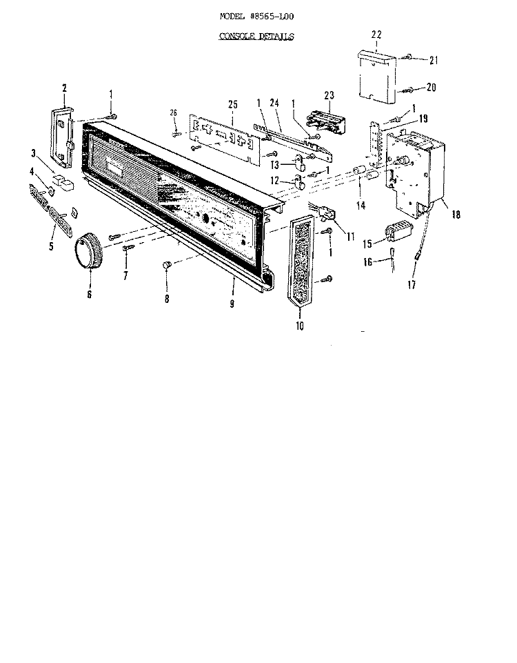 CONSOLE Diagram and Parts List for 8585L00  Roper Dishwasher