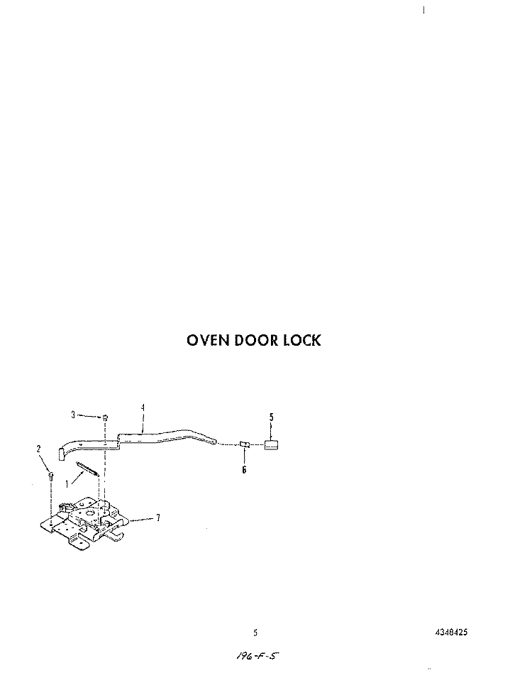 OVEN DOOR LOCK Diagram and Parts List for B9308W3  Roper Wall Oven