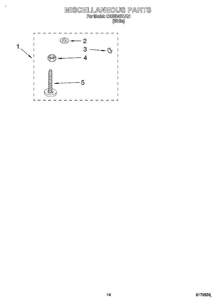 MISCELLANEOUS, OPTIONAL Diagram and Parts List for CAWB427JQ1  Crosley Washer