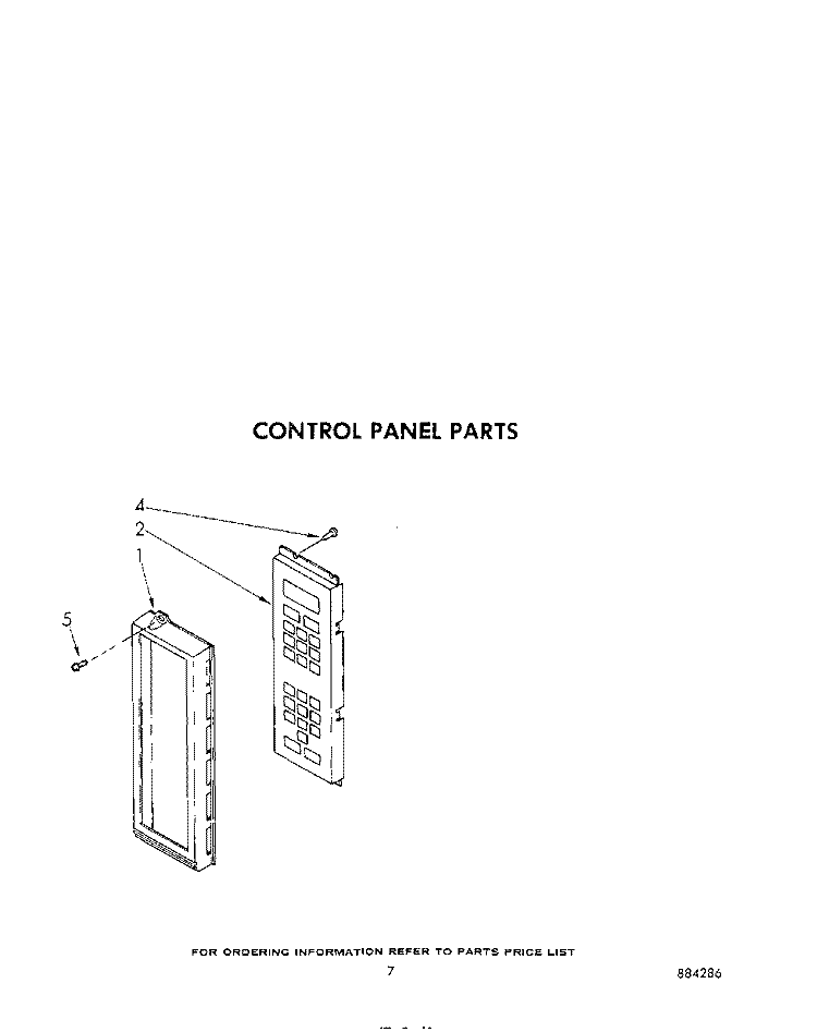 CONTROL PANEL Diagram and Parts List for KCMS135S2  KitchenAid Microwave