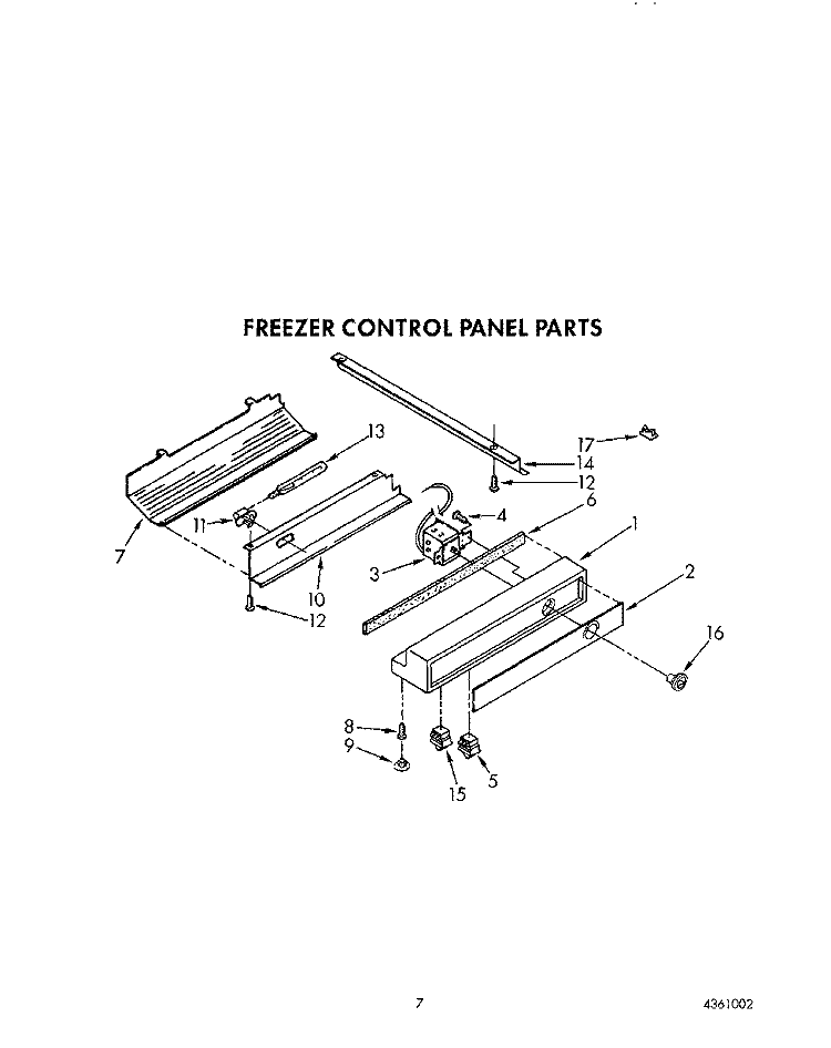 FREEZER CONTROL PANEL Diagram and Parts List for KSSS36DWW00  KitchenAid Refrigerator