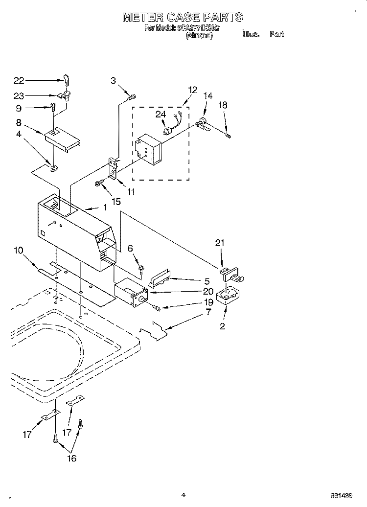 METER CASE Diagram and Parts List for 9CA2781XSN2  Whirlpool Washer