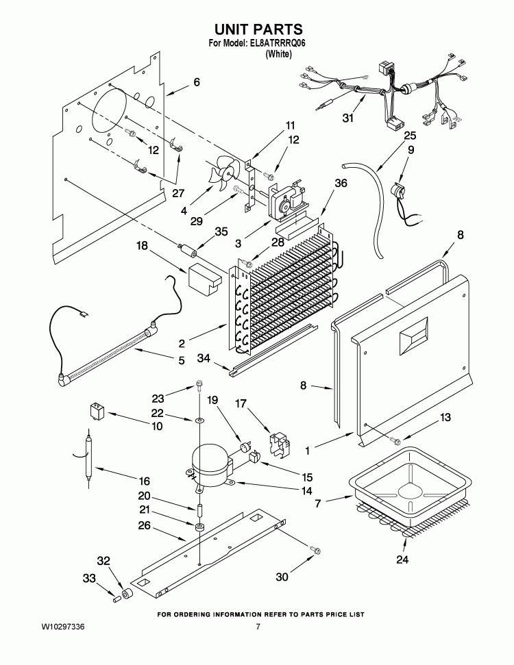 UNIT PARTS Diagram and Parts List for EL8ATRRRQ06  Whirlpool Refrigerator