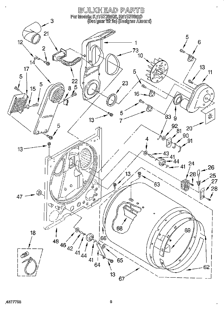 SECTION Diagram and Parts List for KEYS700EQ0  KitchenAid Dryer