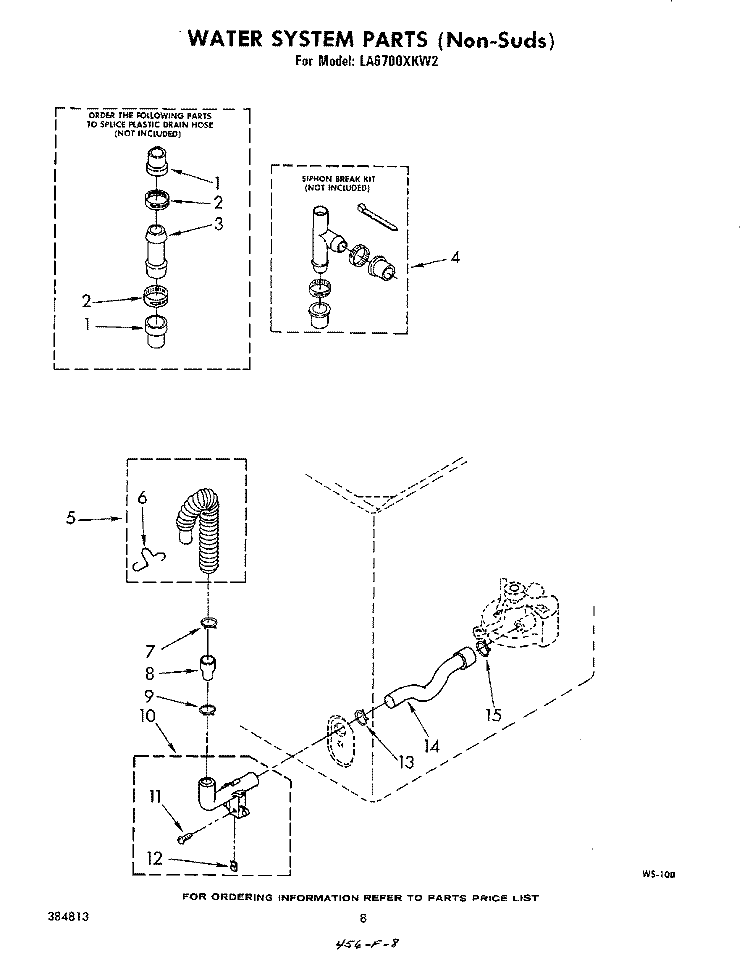 WATER SYSTEM Diagram and Parts List for LA6700XKW2  Whirlpool Washer