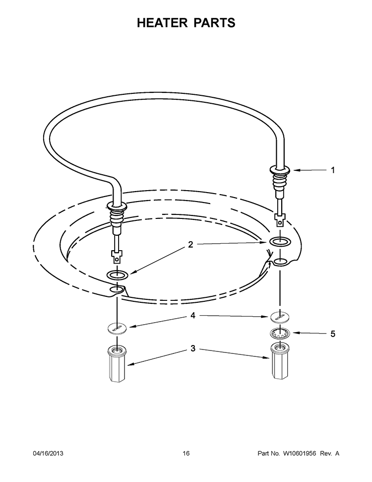 HEATER PARTS Diagram and Parts List for WDT790SAYW2  Whirlpool Dishwasher