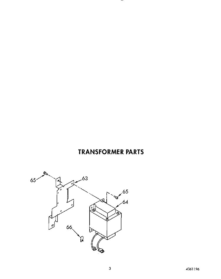 TRANSFORMER Diagram and Parts List for 4ET18GKXWW00  Whirlpool Refrigerator