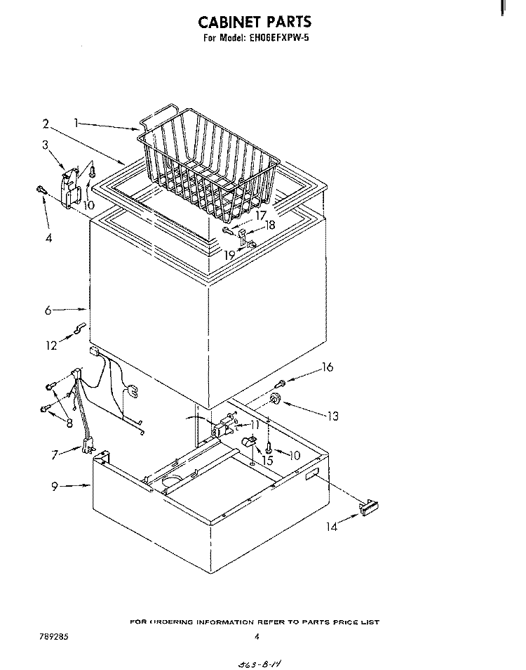SECTION Diagram and Parts List for EH06EFXPW5  Whirlpool Freezer